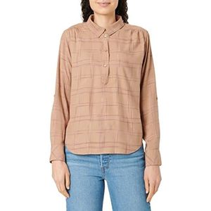 TOM TAILOR Dames Blouse met ruitpatroon 1032577, 30308 - Woven Big Camel Grid Check, 34