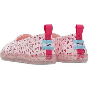 TOMS Alpargata, lage mocassin voor meisjes en meisjes, Veelkleurige harten van folie pastelroze, 37.5 EU