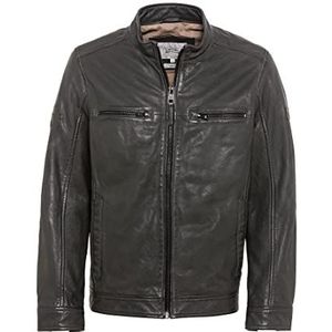 camel active Heren 431580/1L21 Leather Blouson, antraciet, 62, antraciet