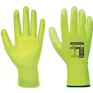 Portwest A120 PU Palm Handschoen, Normaal, Grootte XL, Geel