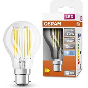 OSRAM LED lamp, Voet: B22d, Cool White, 4000 K, 7,50 W, vervanging voor 75 W gloeilamp, helder, LED Retrofit CLASSIC A 1 Pack