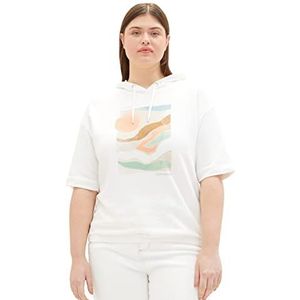TOM TAILOR Dames T-shirt 1037169, 10315 - Whisper White, 48 Grote maten
