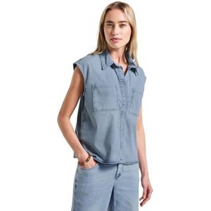 Street One - Blouse - Blauw - Denim - Casual
