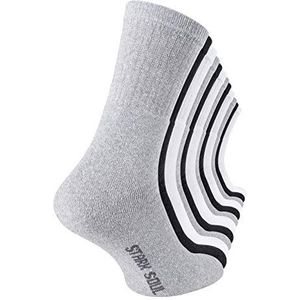 STARK SOUL Crew Socks-Essentials, tennissokken, vrijetijdssokken, (6 of 12 paar), katoen, zwart, wit, grijs gemêleerd, 12 paar - zwart, wit, grijs gemêleerd, 39/42 EU
