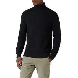 Armani Exchange Substainable herentrui met lange mouwen, soft touch, trui met rolhals, zwart, XS
