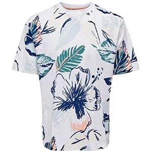 ONLY & SONS Onsarthuer RLX Sage Leaf AOP Ss Tee T-shirt voor heren, wit (bright white), XS