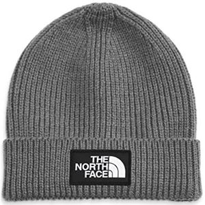 The North Face Box Logo Cuffed Kinderen Muts Tnf Medium Grey Heather One Size