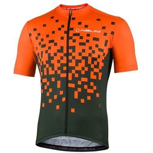 Nalini New Atlanta fietsshirt korte mouwen oranje/groen, groen/oranje, M