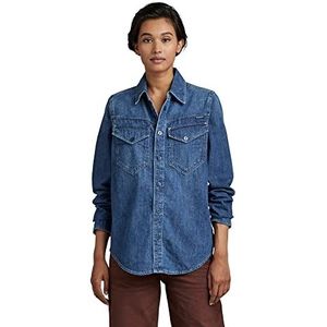 G-STAR RAW Dames Boxy Shirt, Blue (Faded Harbor D252-D331), S