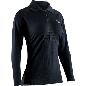X-Bionic Dames Invent 4.0 Travel Polo Shirt lange mouwen, zwart/antraciet, XS, Zwart/Antraciet, XS