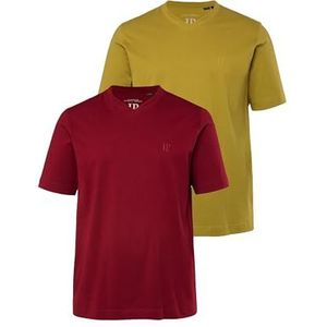 JP 1880, Heren, grote maten, V-shirt, 2-pack, bordeauxrood, 3XL