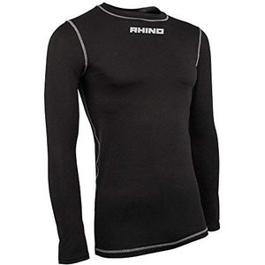 Rhino Unisex's Tagless Baselayer, Zwart, Groot