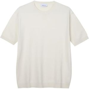 Diana Studio, T-shirt voor heren, 100% katoen, korte mouwen, casual fit, wit ecru, XL