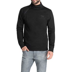 edc by ESPRIT Heren sweatshirt met opstaande kraag - Slim Fit, zwart (black 001), XXL