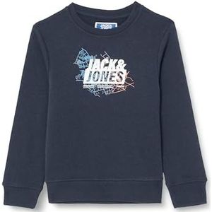 JACK & JONES JCOMAP Logo Sweat Crew Neck MNI, navy blazer, 122 cm