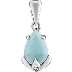 Silvego Clarissa zilveren hanger met echte Larimar en briljante zirkonia JJJ1267PLR sSL3920 merk, Standaard, Metaal, Geen edelsteen