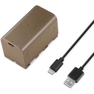 NEEWER NP-F750 7000 mAh reservebatterij, volledige oplaadtijd 5,4 uur met poort/USB type C-kabel, oplaadbare batterij voor camera, videolicht, monitor voor Sony NP-F550 F750