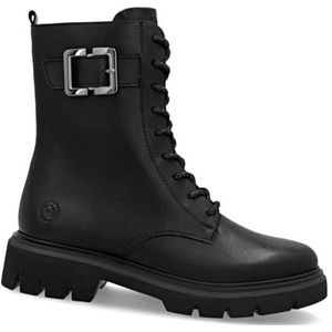 REMONTE - Veterlaarzen - Zwart - Glad Leer - Wide Fit