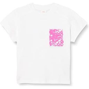 s.Oliver T-shirt voor meisjes, korte mouwen, wit (0100_white), M
