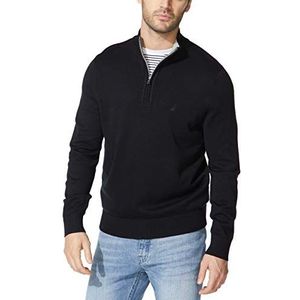 Nautica Trui met kwart ritssluiting voor heren, Zwart, L