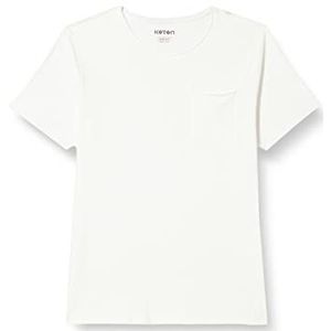 Koton Heren Basic T-shirt Pocket Gedetailleerde korte mouw Slim Fit, ecru (010), M