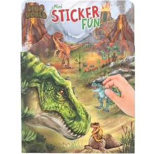 Depesche 12467 Dino World Mini Sticker Fun - Stickerboek met 12 achtergrondpagina's om zelf te ontwerpen, inclusief 6 stickervellen