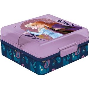 Disney Sandwich Box voor meisjes van kunststof, Frozen Elsa Anna met meerdere vakken