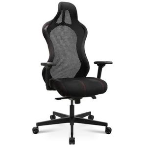 Topstar Sitness RS Sport Plus Bureaustoel, gamestoel, microvezel, incl. armleuningen met lendenkussen, zwart