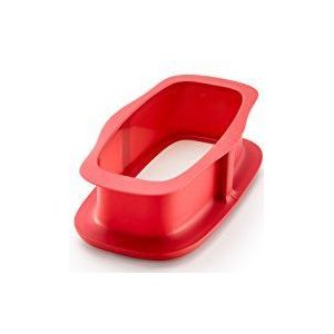Lékué Duo, rechthoekige springvorm, keramiek en siliconen, rood, 24 cm