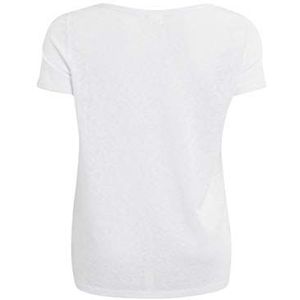Object Dames Objtessi Slub S/S V-hals Noos T-shirt, wit (white white), S