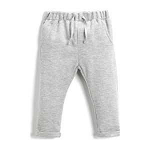 Koton Joggingbroek voor babyjongens met textuur en trekkoord, Grijs (023), 6-9 Maanden