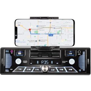 Trevi SCD 5602 BT autoradio FM 40W met afneembare steun voor smartphones tot 7 inch, draadloze audiofunctie en handsfree bellen, USB- en AUX-IN-ingangen, LCD-scherm en USB Fast Charge