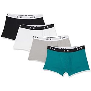 Dim Originals heren ondergoed katoen stretch boxershorts staal/smaragdgroen/zwart/wit, staal, smaragdgroen, zwart/wit, L