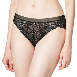 DKNY Women's Superior Lace Brazilian Bikini, Dark Black, Medium
