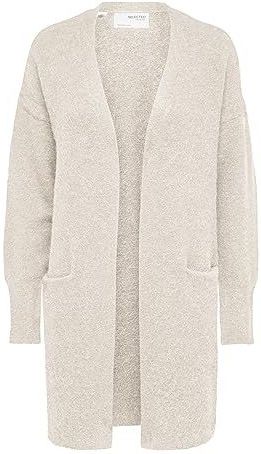 Selected Femme Lulu New Ls Knit Long Cardigan B Truien & vesten - Beige