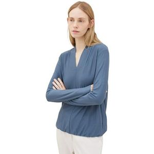 TOM TAILOR T-shirt met lange mouwen voor dames, 10904 - Stormy Sea Blue, M