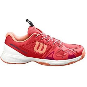 WILSON Rush PRO JR QL Carpet tennisschoenen voor jongeren/kinderen, blauw/wit/oranje, 28 2/3 EU