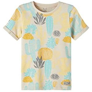 NAME IT Jongens NKMHALFRED SS Heavy Jersey TOP T-Shirt, Oatmeal, 116, havermout, 116 cm