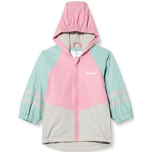 Playshoes Unisex kinderen fleece voering regenjas, roze/groen blokkleuren, 98, roze/groene blokkleuren, 98 cm