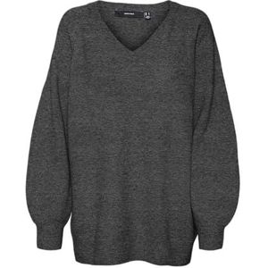 VERO MODA - VMLEAF - Trui - Donkergrijs - Oversized - V-hals