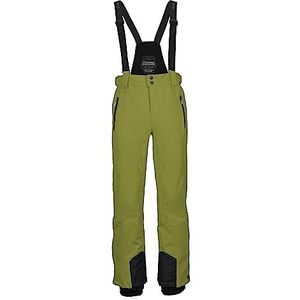 killtec heren Skibroek/functionele broek met afneembare banden, randbescherming en sneeuwvanger Enosh, dark lime, XL, 30920-000