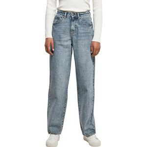 Urban Classics Dames Jeans 5 Pocket Loose Fit 90 broek met extra brede pijpen en riemlussen, maat 26 tot 34, Getint Light Blue Washed