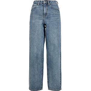 Urban Classics Dames Jeans 5 Pocket Loose Fit 90 broek met extra brede pijpen en riemlussen, maat 26 tot 34, Getint Light Blue Washed