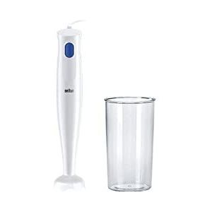 Braun MultiQuick 1 MQ10.001PWH Staafmixer, 1 snelheid, EasyTwist Systeem, 450 watt, 600ml BPA-vrije maatbeker - Wit/Blauw