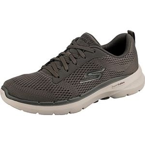 Skechers Go Walk 6 Avalo Road hardloopschoen voor heren, Taupe Textiel Synthetisch, 47.5 EU