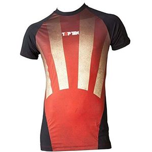 TOP TEN MMA Unisex - volwassenen 1421-4003 T-shirts & tops voor voetbalfans, zwart-rood, S