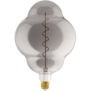 EGLO XXL E27-lamp, dimbaar, spiraal-led, retro gloeilamp, groot formaat, extra grote vintage decoratieve lamp van rookglas, 4 watt, 110 lumen, warmwit, 2000 K, lengte: 29 cm