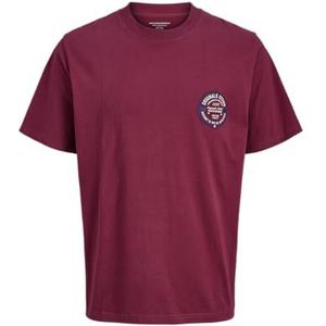 JACK & JONES Joryork Chest Tee Ss Crew Neck, Tibetaans rood., M