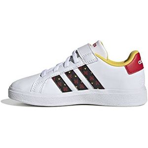 adidas Boy's Grand Court Mickey El Sneaker, Ftwr White Core Black Better Scarlet, 12 UK