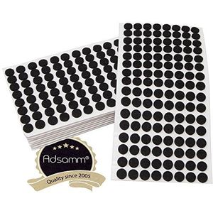 Adsamm® / 1280 x zelfklevende viltglijders/Zwart/ø 12 mm/Rond/Meubelviltglijders met een dikte van 3,5 mm/Meubel- en vloerbescherming
